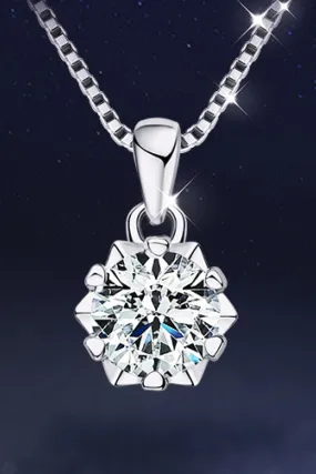 1 Carat Moissanite Pendant Platinum-Plated Necklace