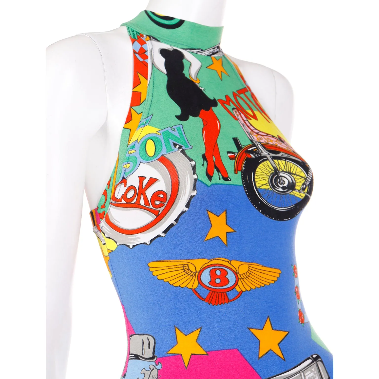 1991 Gianni Versace Jeans Couture Betty Boop Pop Art Print Dress