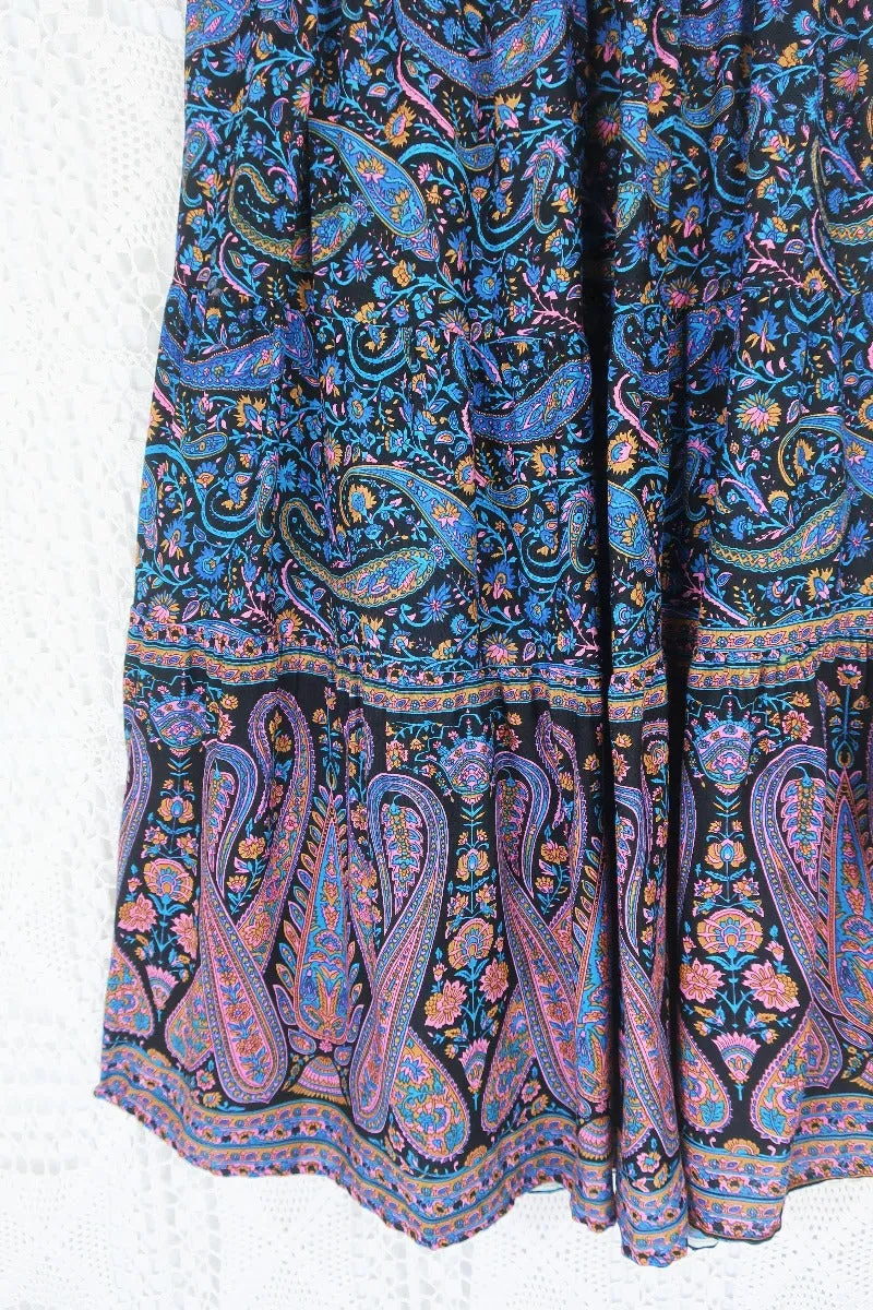 50% OFF Florence Prairie Skirt in Midnight Sapphire Paisley - Free Size