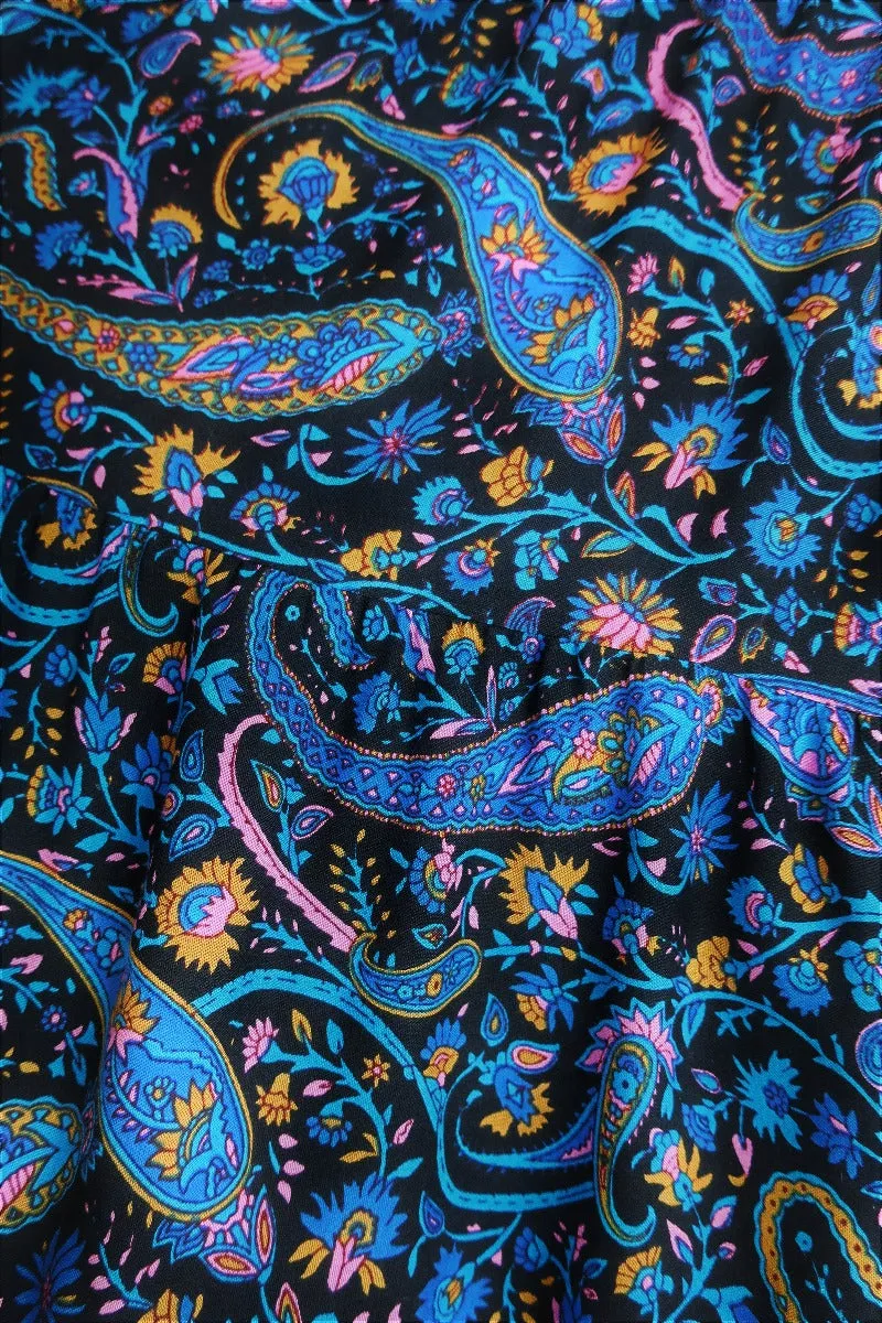 50% OFF Florence Prairie Skirt in Midnight Sapphire Paisley - Free Size