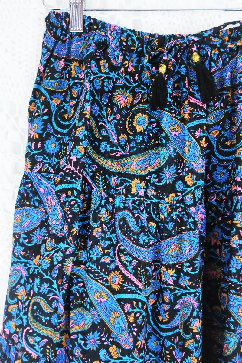 50% OFF Florence Prairie Skirt in Midnight Sapphire Paisley - Free Size