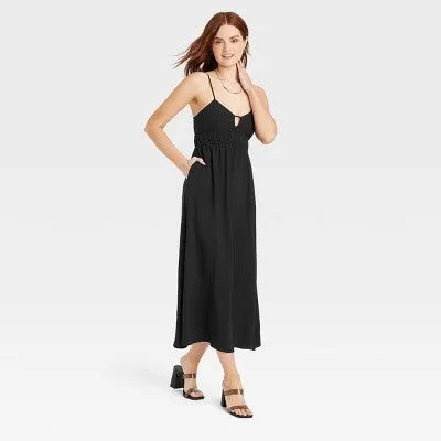 A New Day Women's Spaghetti Strap Midi Slip Dress Sundress