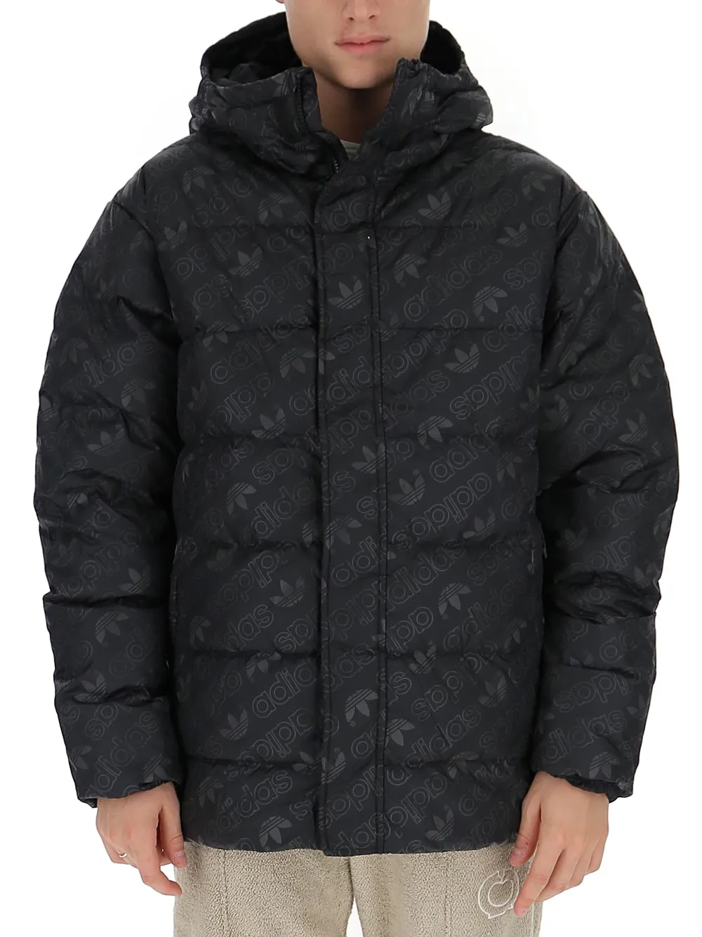 Adidas Originals Allover Logo Printed Puffer Jacket