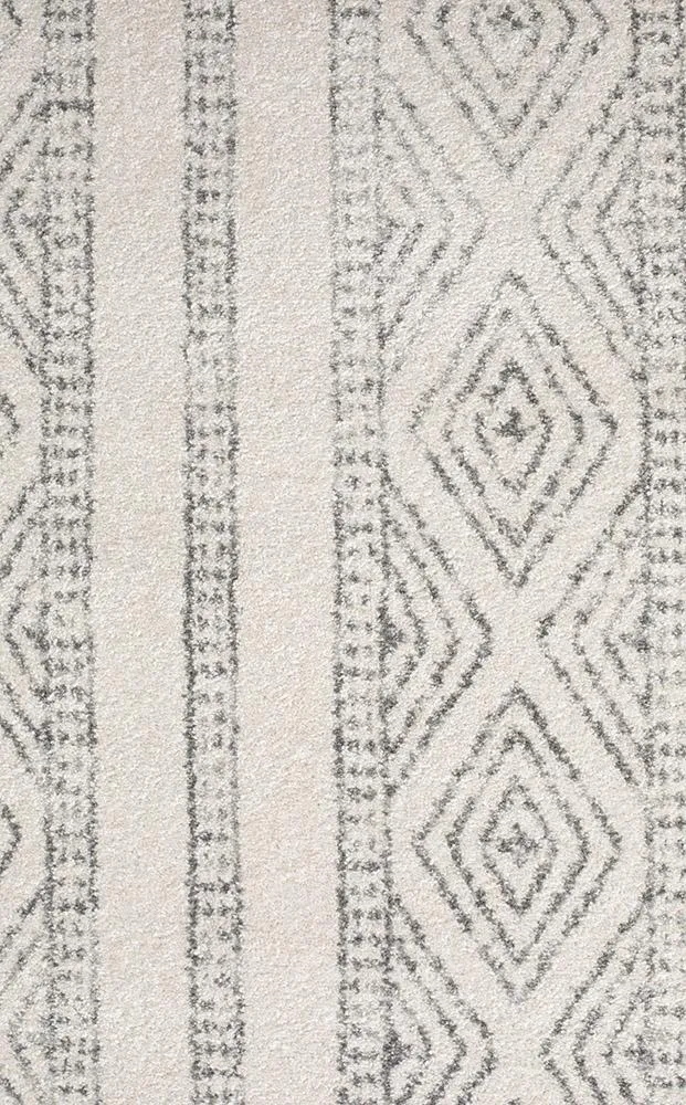 Aladdin Naima White And Grey Tribal Rug