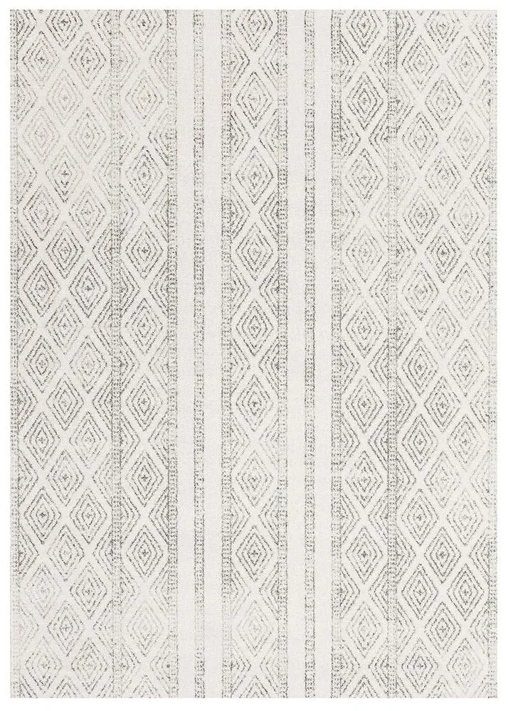 Aladdin Naima White And Grey Tribal Rug