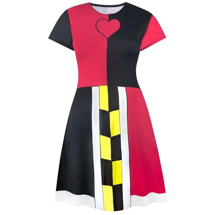 Alice in Wonderland Womens/Ladies Queen of Hearts Costume Dress