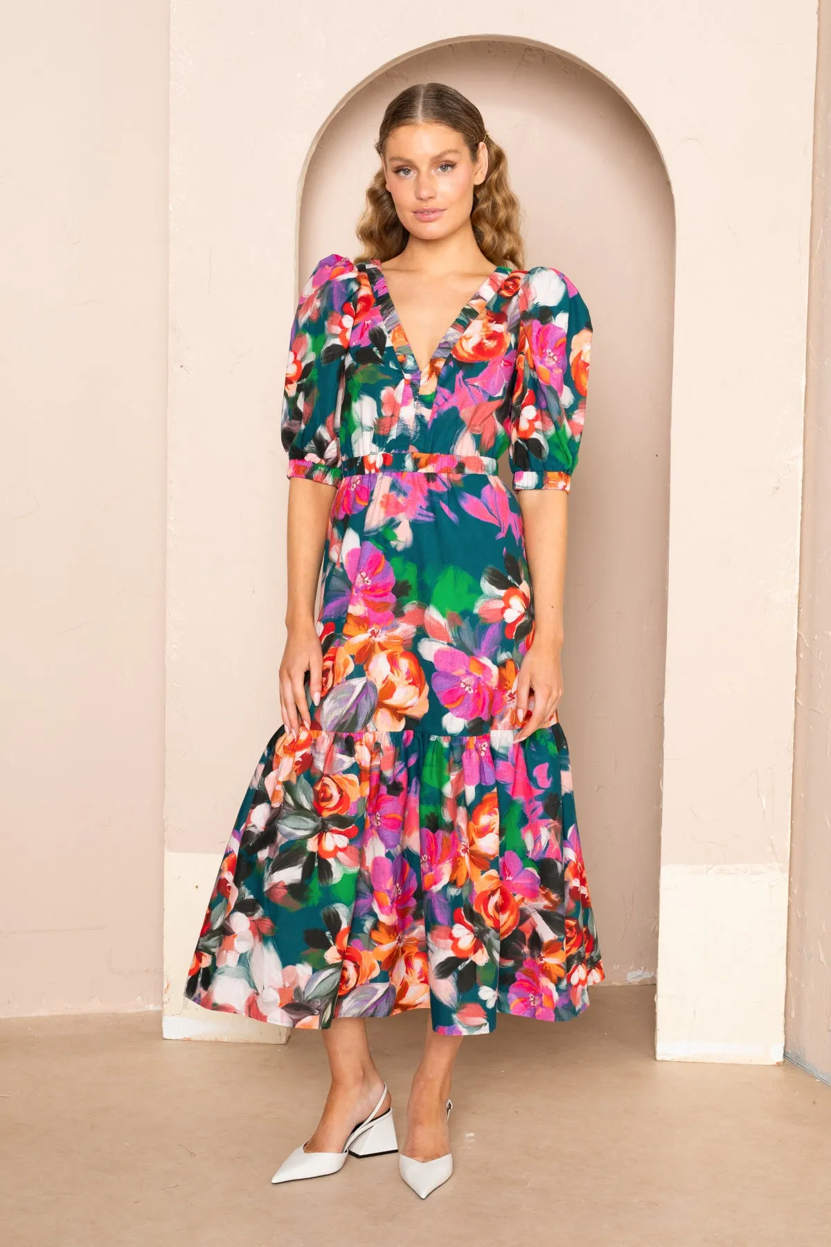 Antoinette Tiered Midi Dress