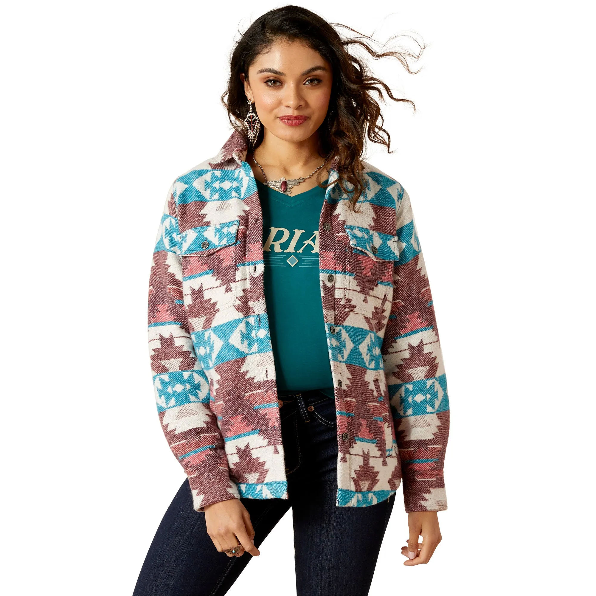 Ariat Ladies Shacket Shirt Jacket - Baja Jacquard