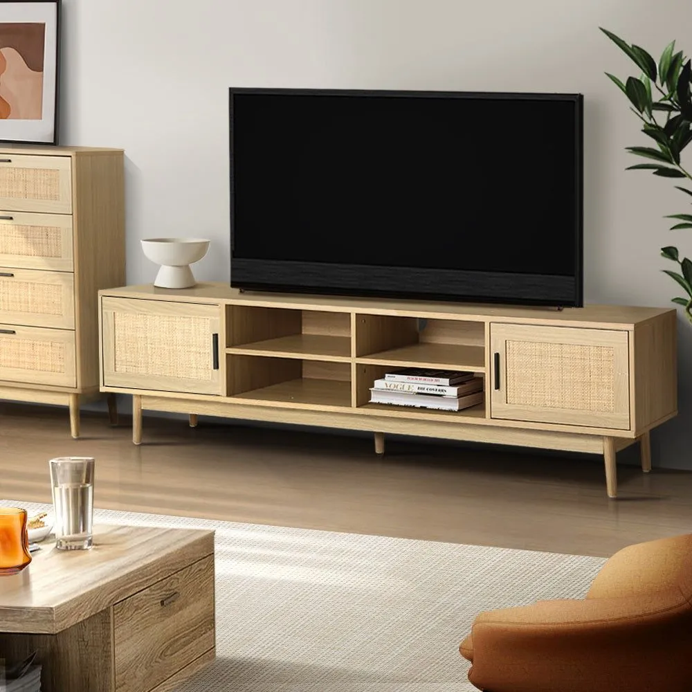 Artiss TV Cabinet Entertainment Unit 180cm Rattan Cole