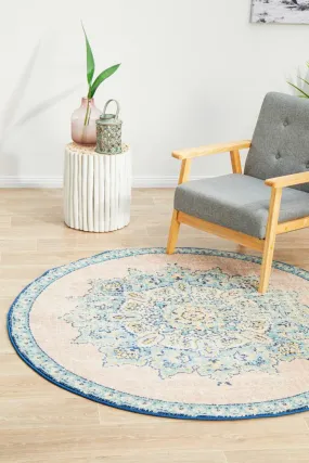 Arvin Power Loomed Flamingo Round Rug