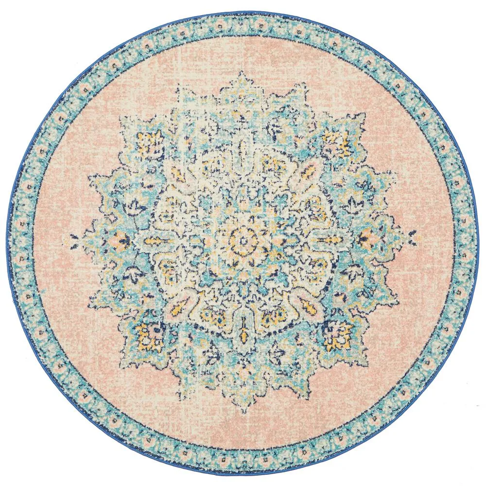 Arvin Power Loomed Flamingo Round Rug