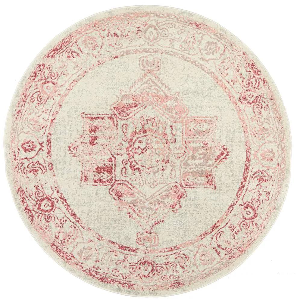 Arvin Power Loomed Rose Round Rug