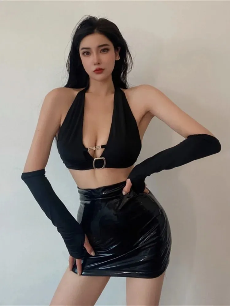 Autumn Winter Sweet Sexy Tight Reflective High Waist Korean Warm Fashion Skirt