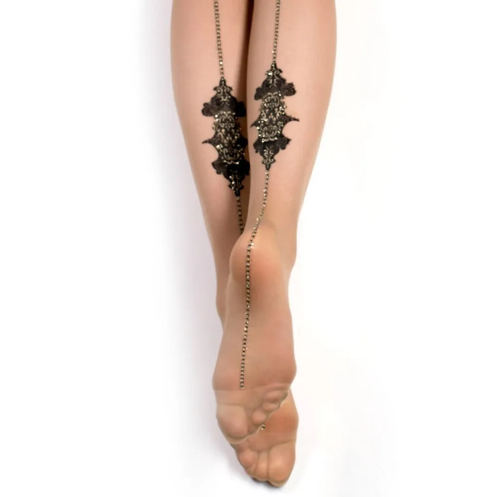 Ballerina’s Secret Fantasy Hold Up Stockings Baroque Black