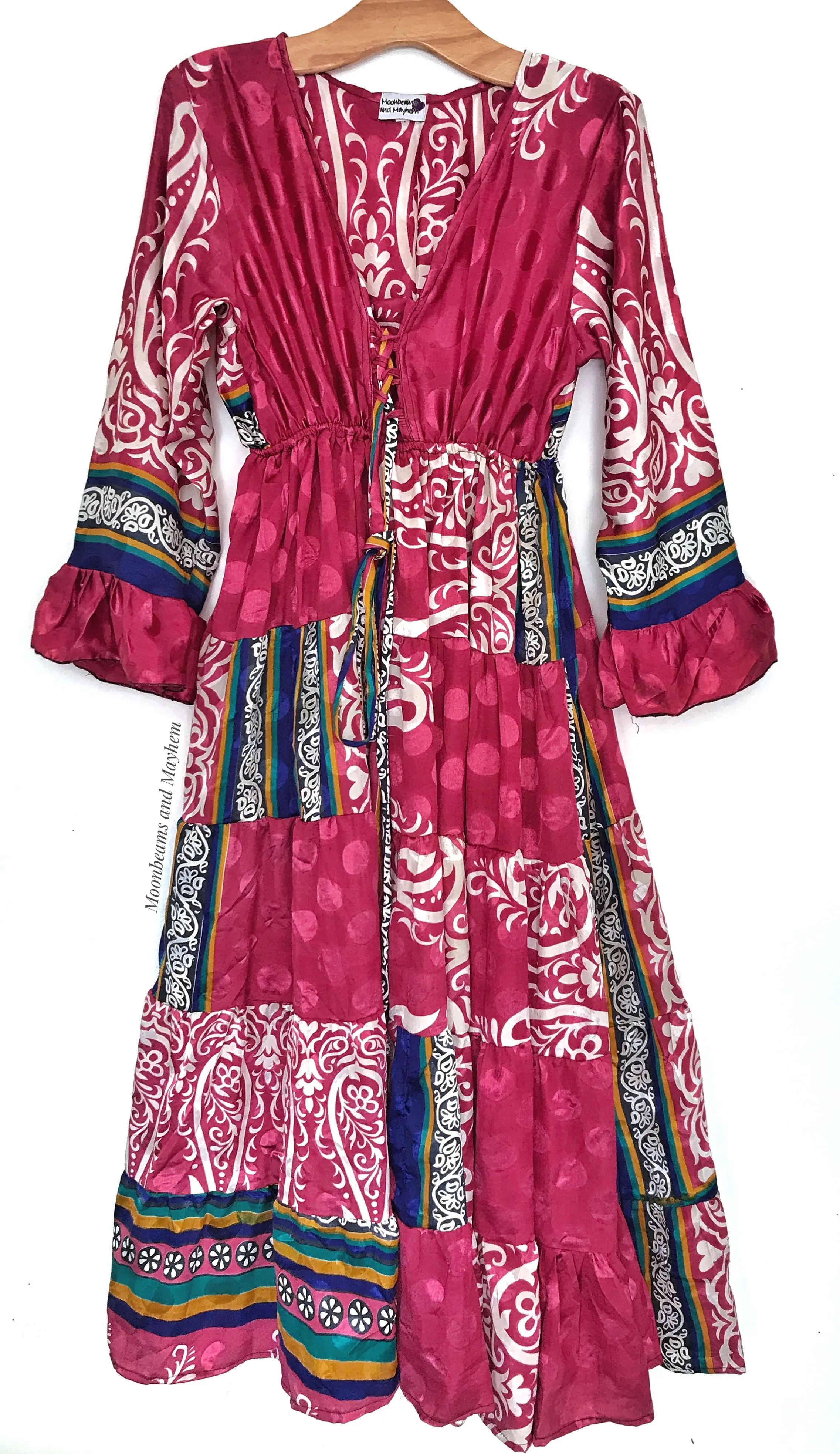 BEAUTIFUL PINK BOHEMIAN  WILD ROMANCE DRESS - S / M