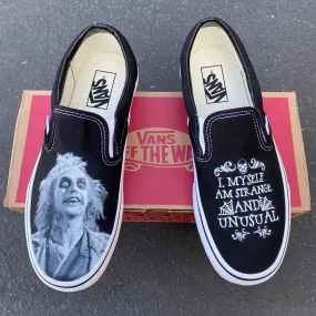 Beetlejuice Vans Shoes - Custom Slip Ons