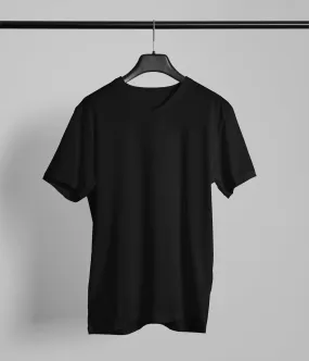 Black Cotton Unisex Ultra-Light V-Neck T-Shirt