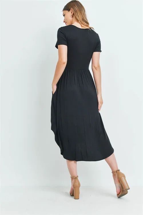 Black High Low Empire Dress