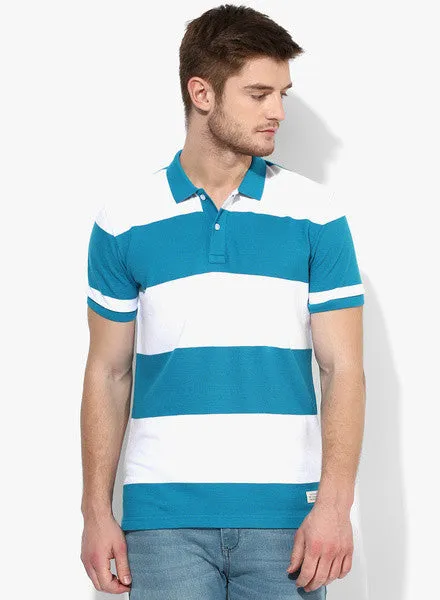 Black Striped Polo T Shirt