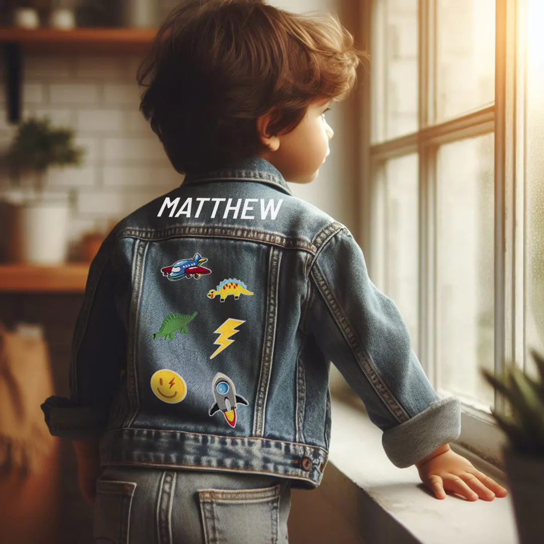 (Blue Denim) Customized Patches for Kids Jacket