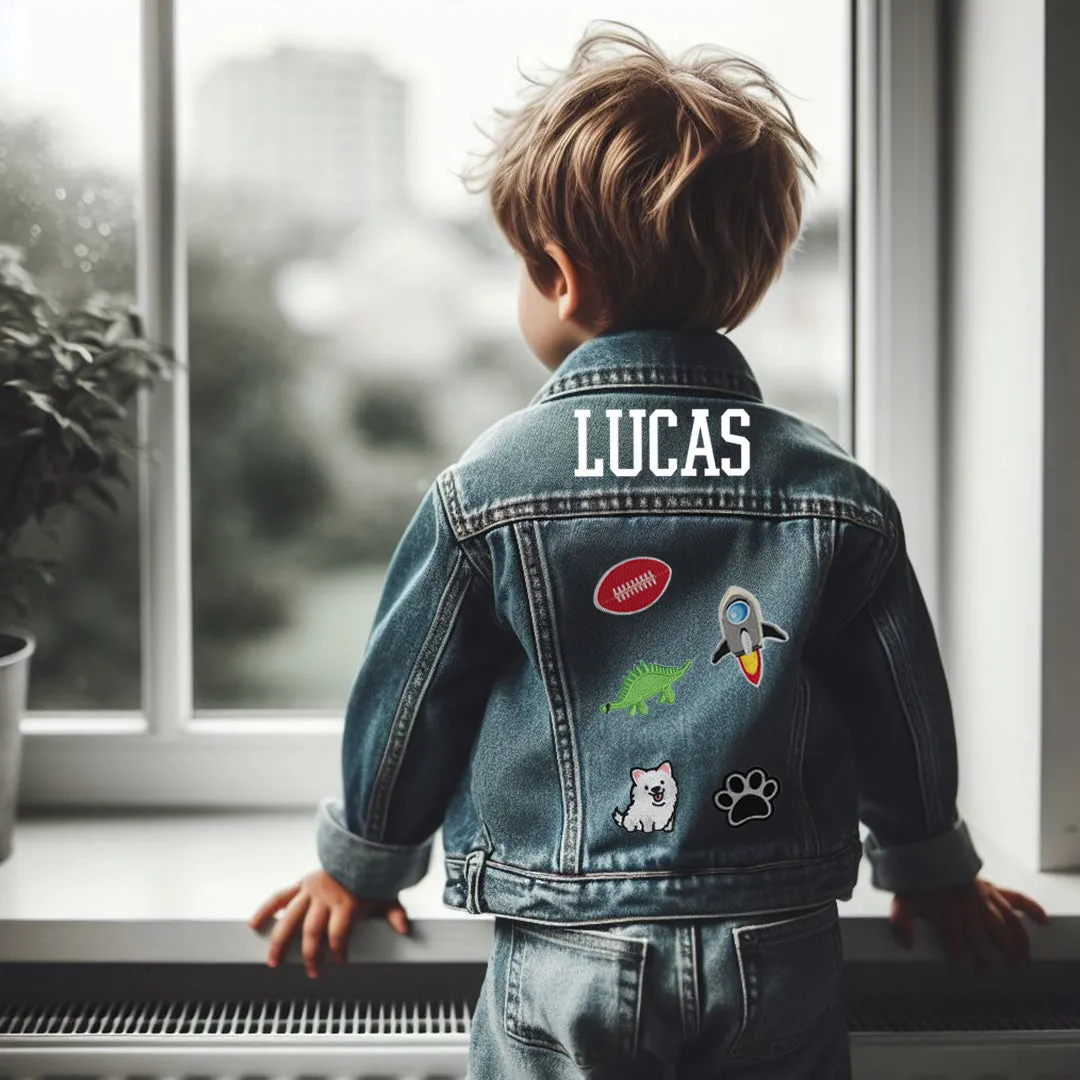 (Blue Denim) Customized Patches for Kids Jacket