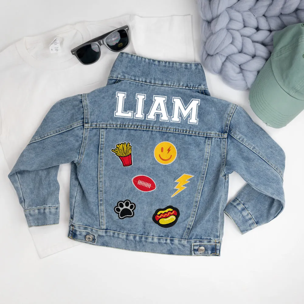 (Blue Denim) Customized Patches for Kids Jacket