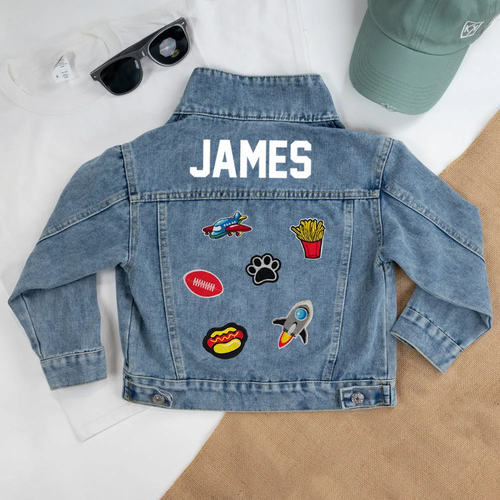 (Blue Denim) Customized Patches for Kids Jacket