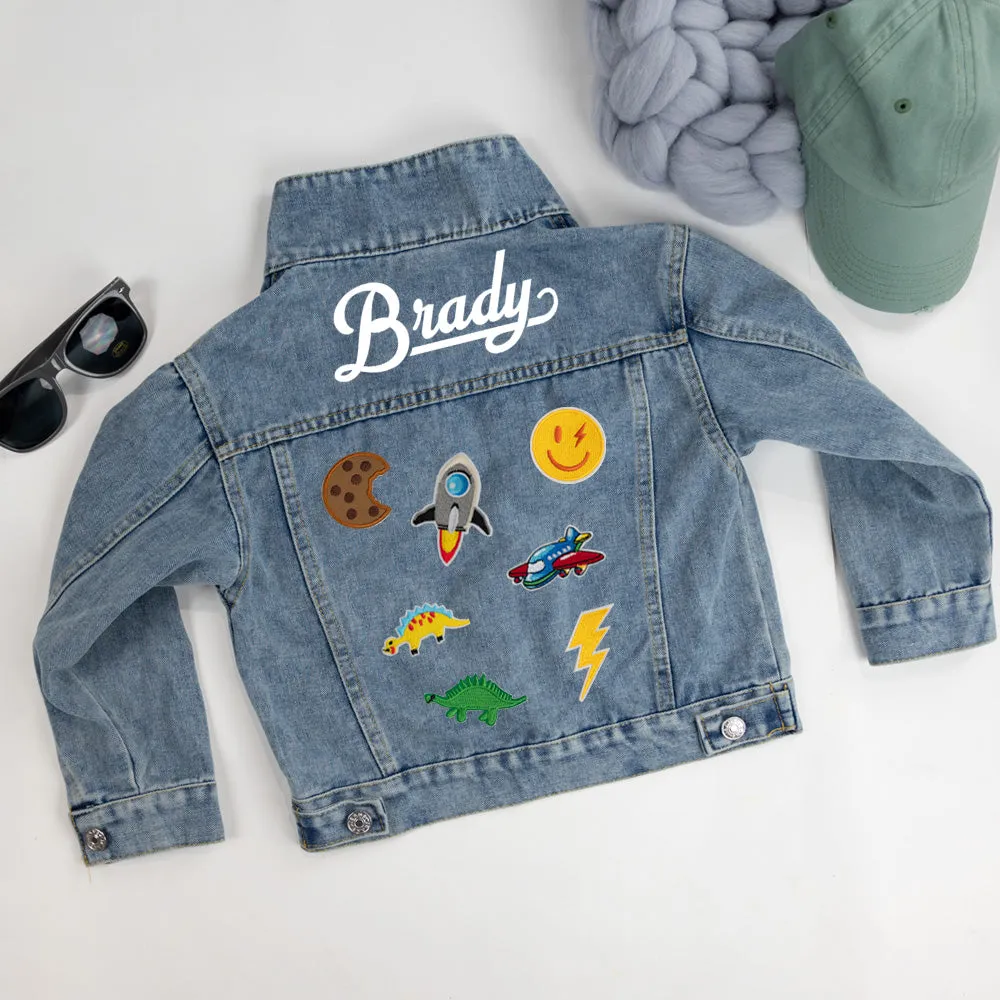 (Blue Denim) Customized Patches for Kids Jacket