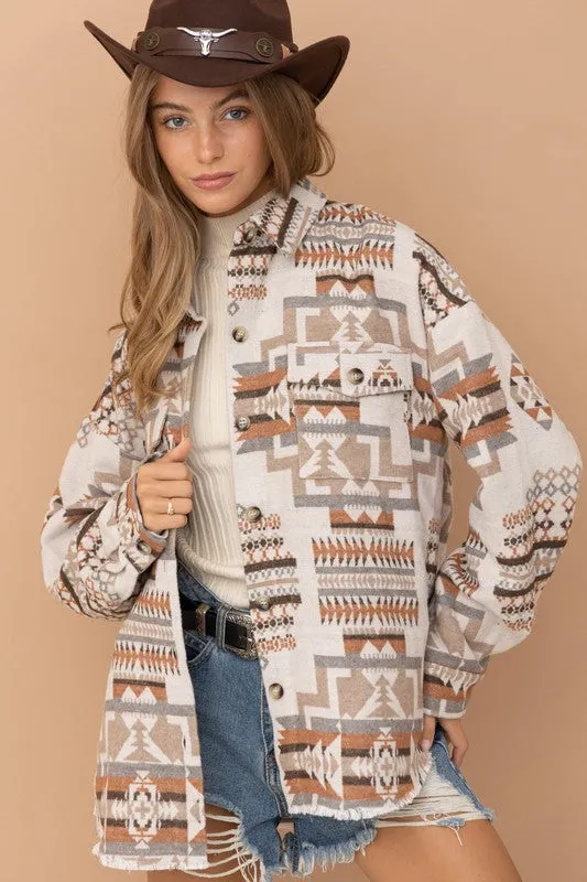 Bohemian Aztec Western Shacket