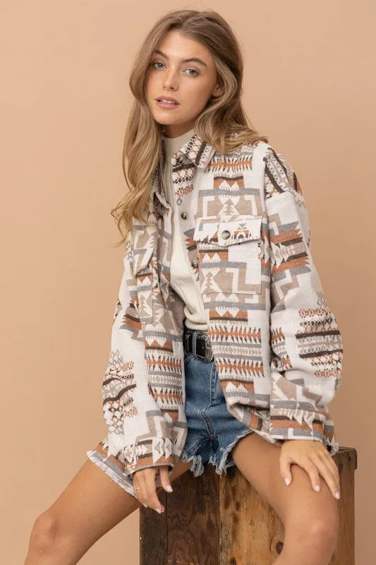 Bohemian Aztec Western Shacket