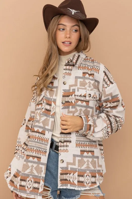 Bohemian Aztec Western Shacket