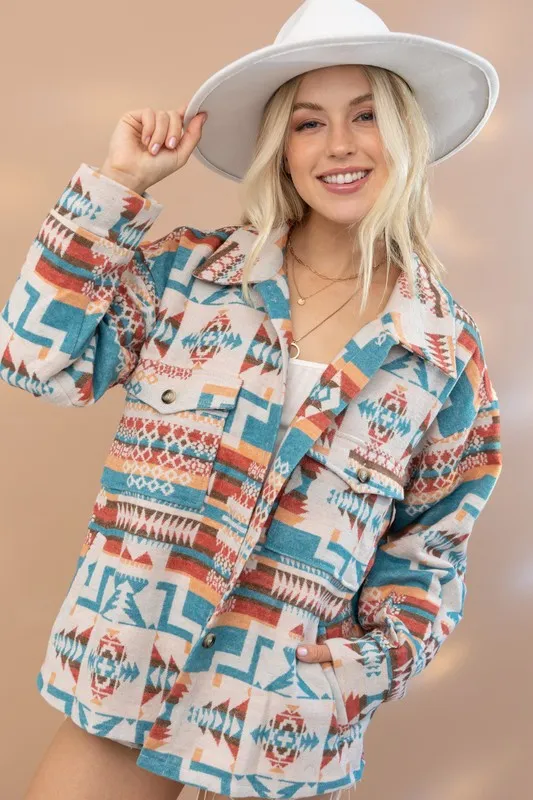 Bohemian Aztec Western Shacket