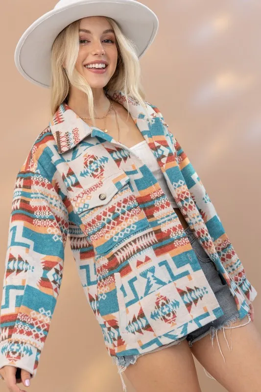 Bohemian Aztec Western Shacket