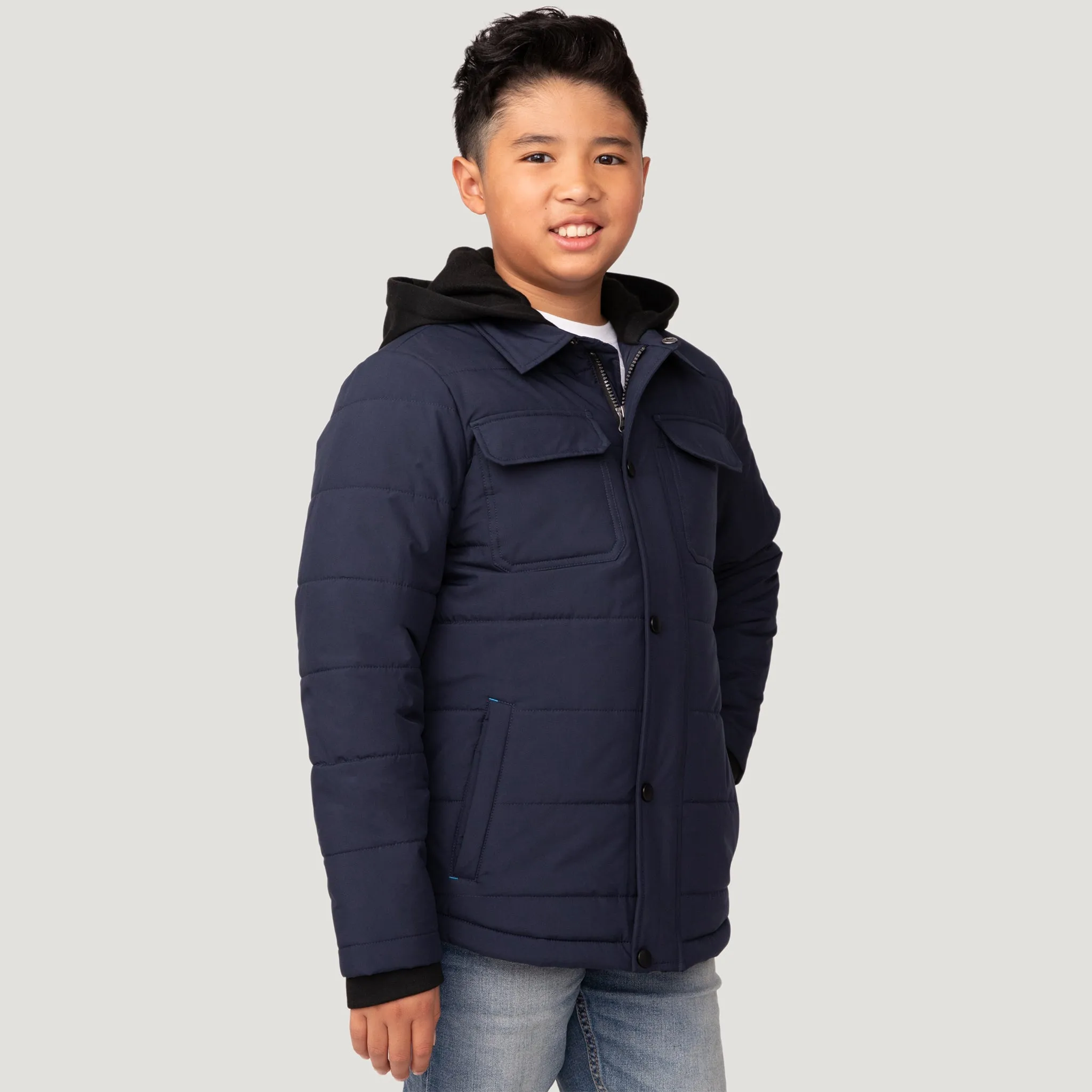 Boys' Puffer Hoodie Shacket