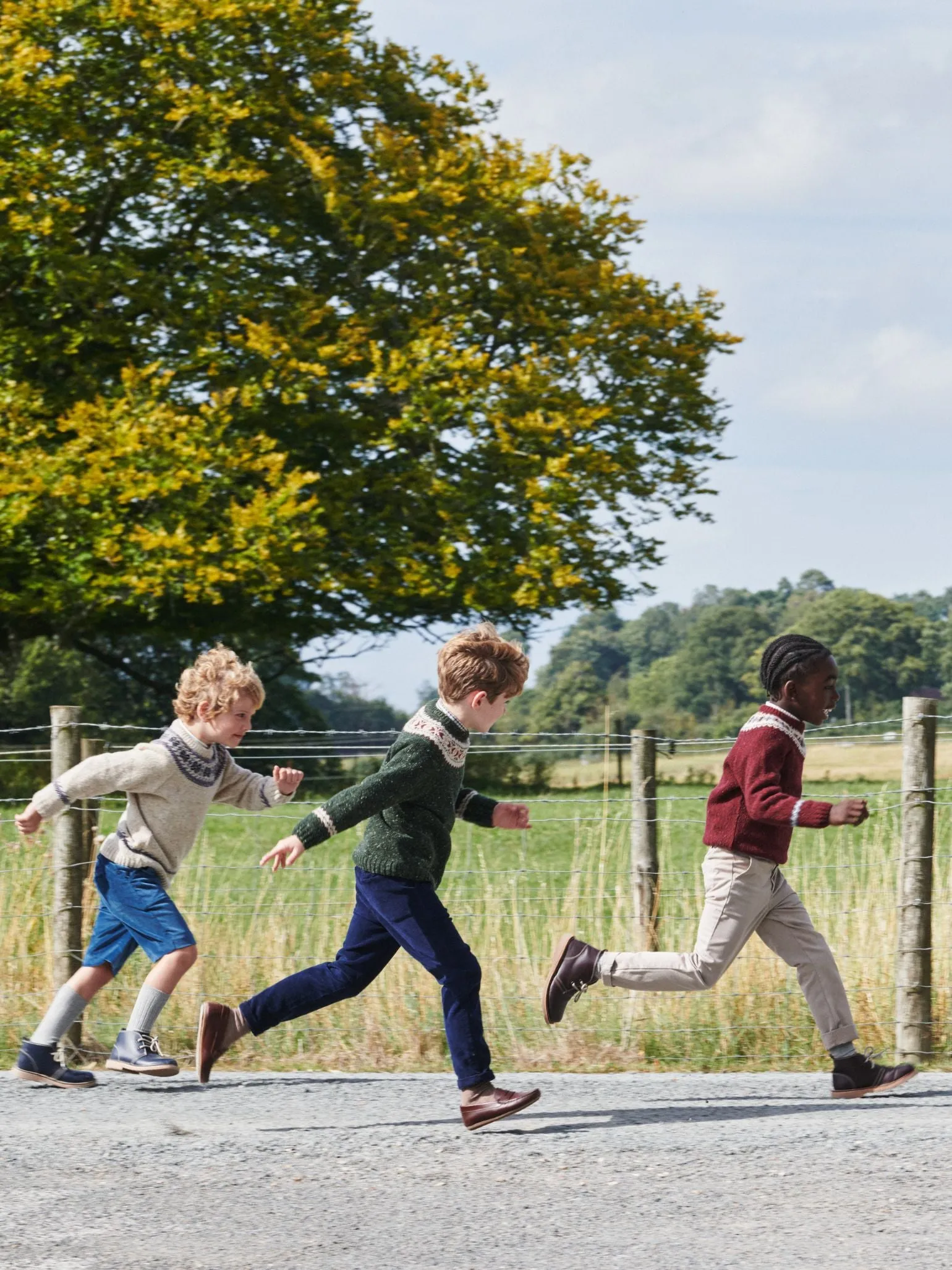 Burgundy Merino Fair Isle Kids Jumper