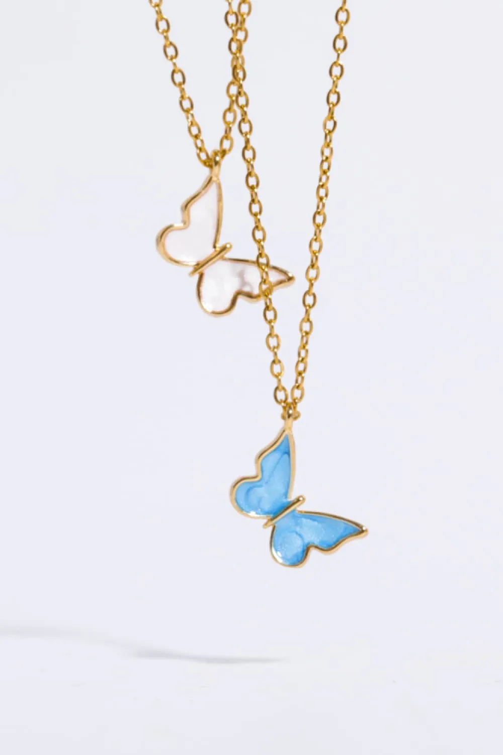 Butterfly Pendant Copper 14K Gold-Plated Necklace