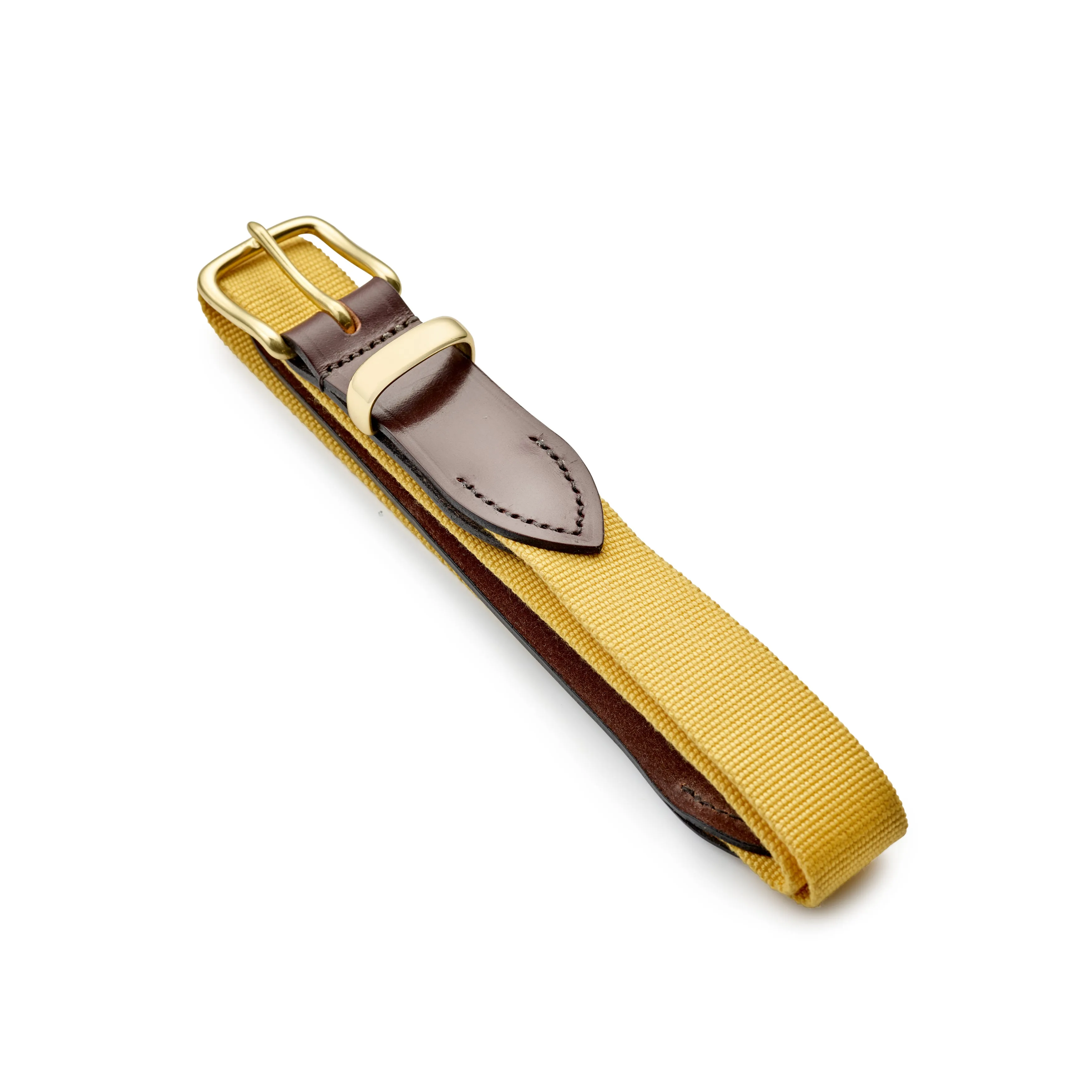 Canary Yellow Belt with Chestnut Leather