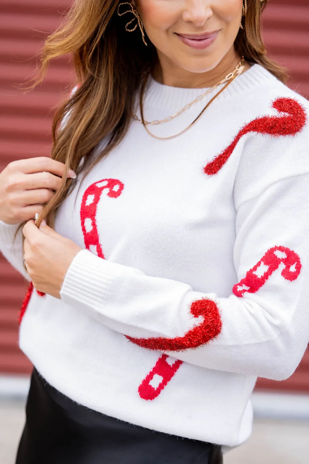 Candy Canes Accented Sweater