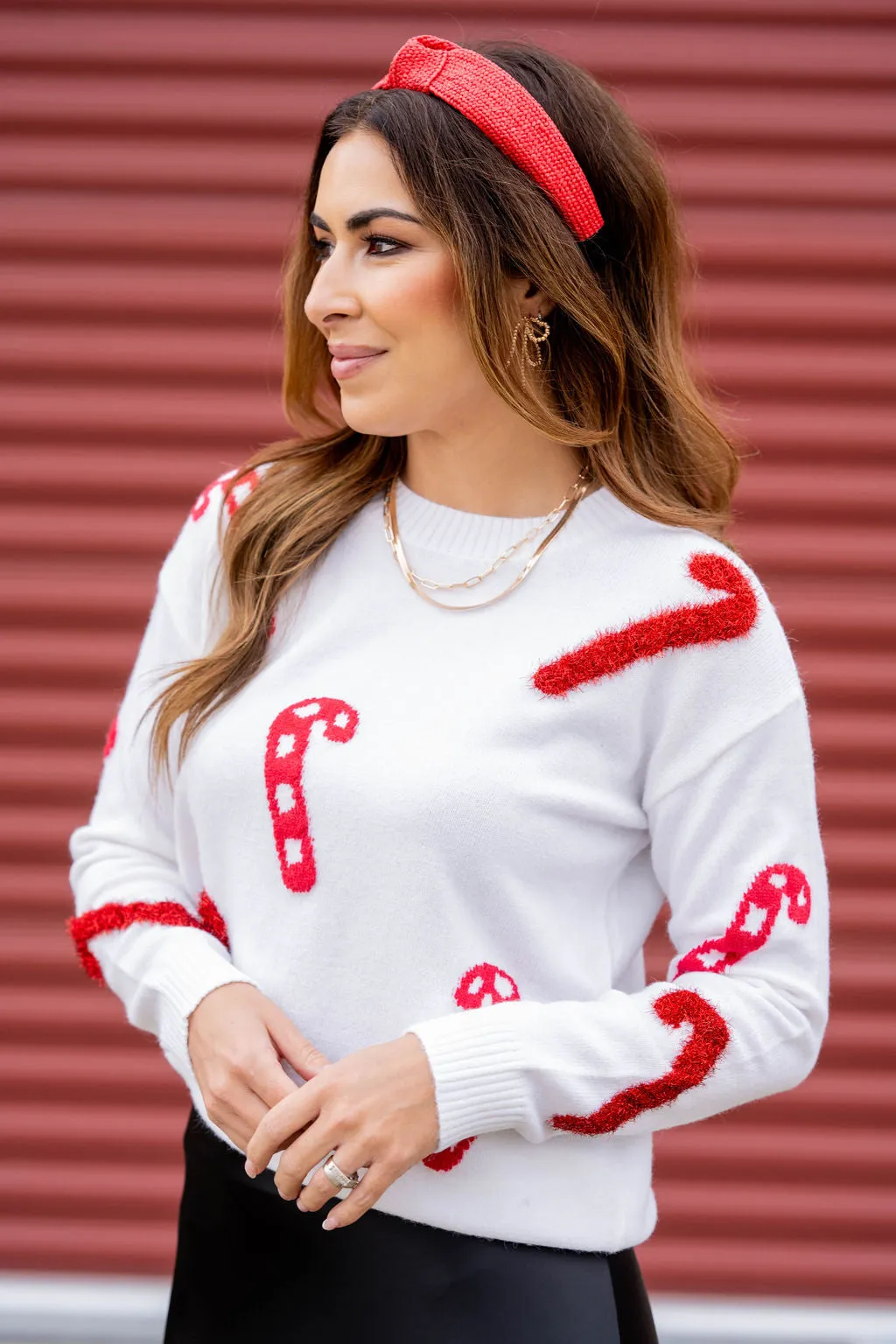 Candy Canes Accented Sweater