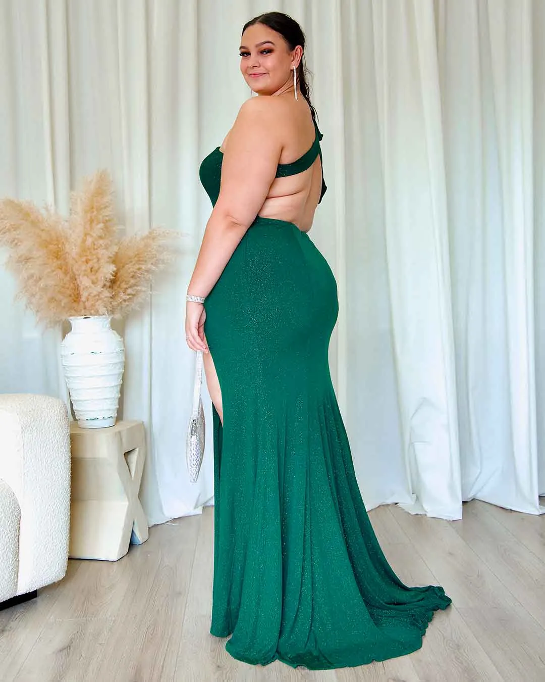 Carmela Glitter Gown - Emerald