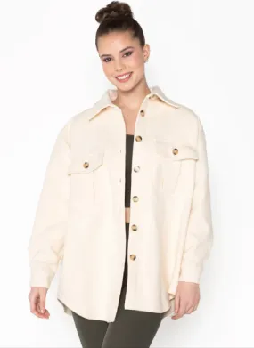 C'EST MOI BUTTON FRONT SOFT SHACKET BONE