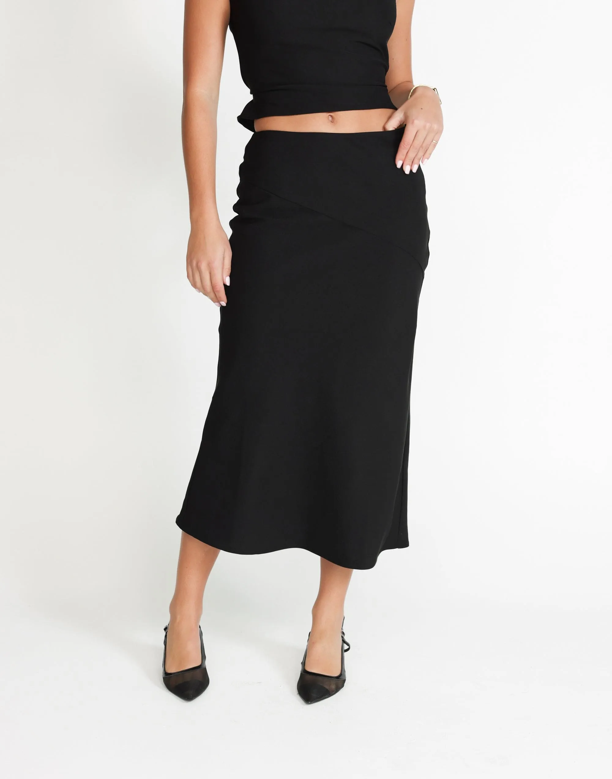 Colby Midi Skirt (Black)