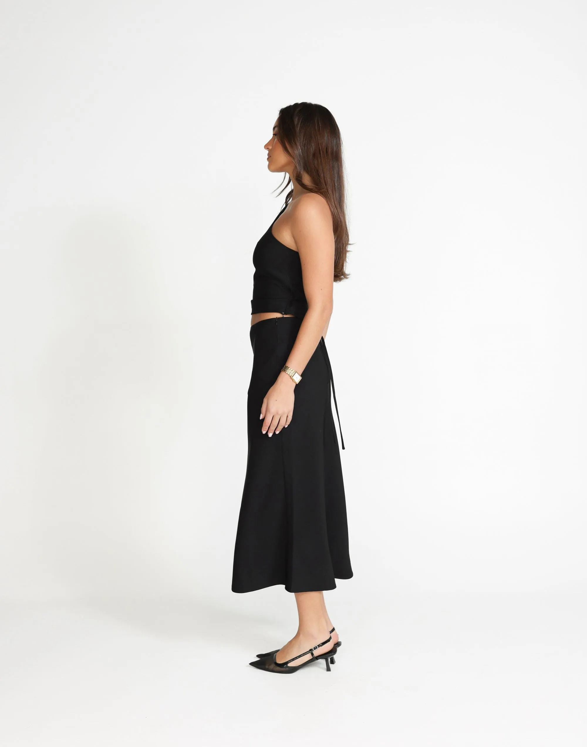 Colby Midi Skirt (Black)