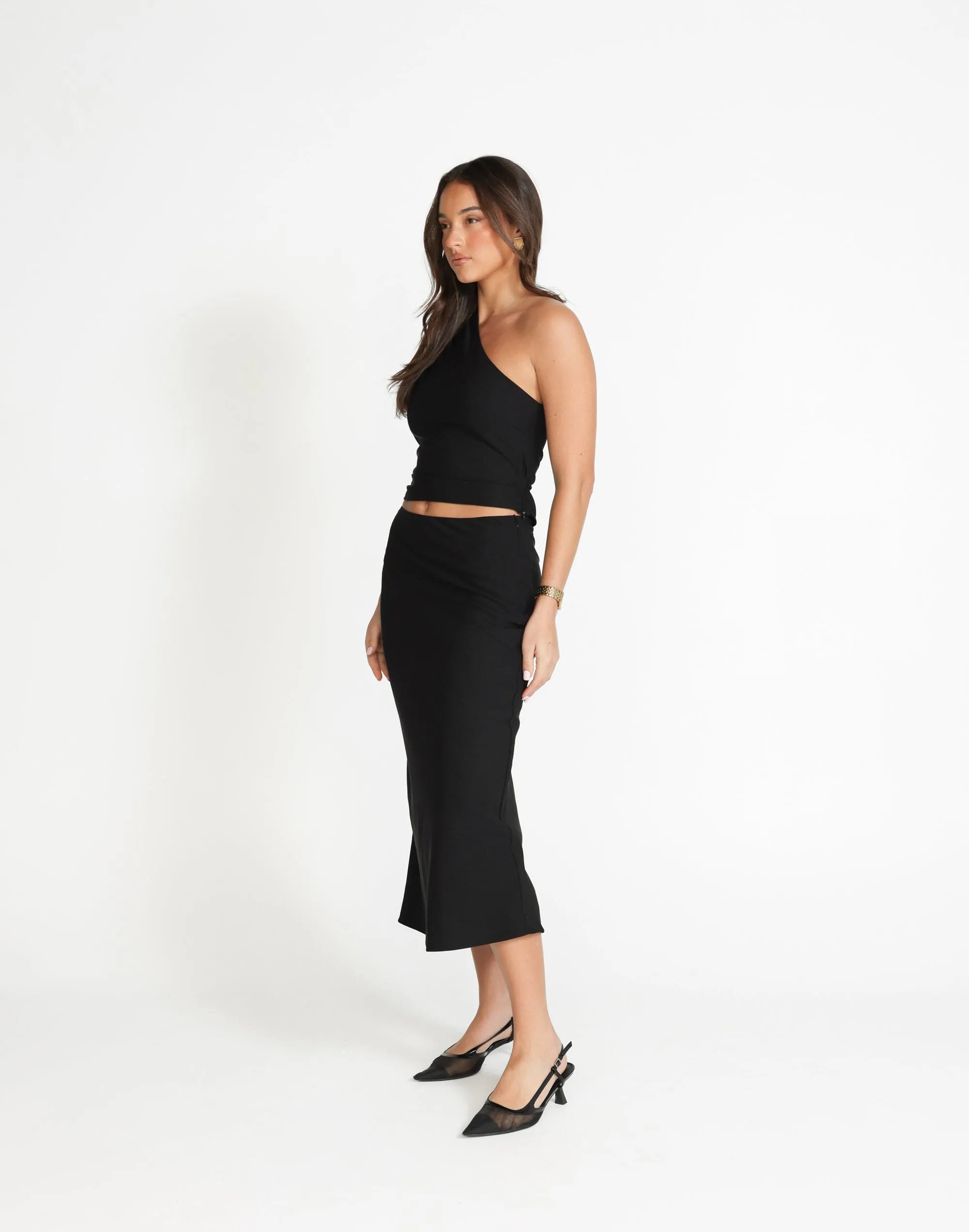 Colby Midi Skirt (Black)