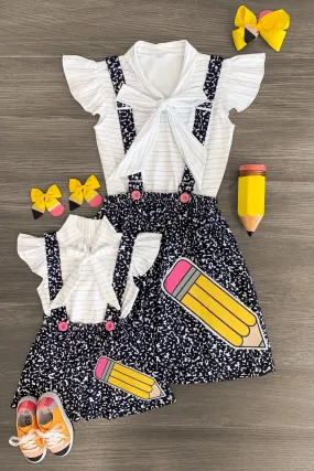 Composition Notebook Suspender Skirt Set