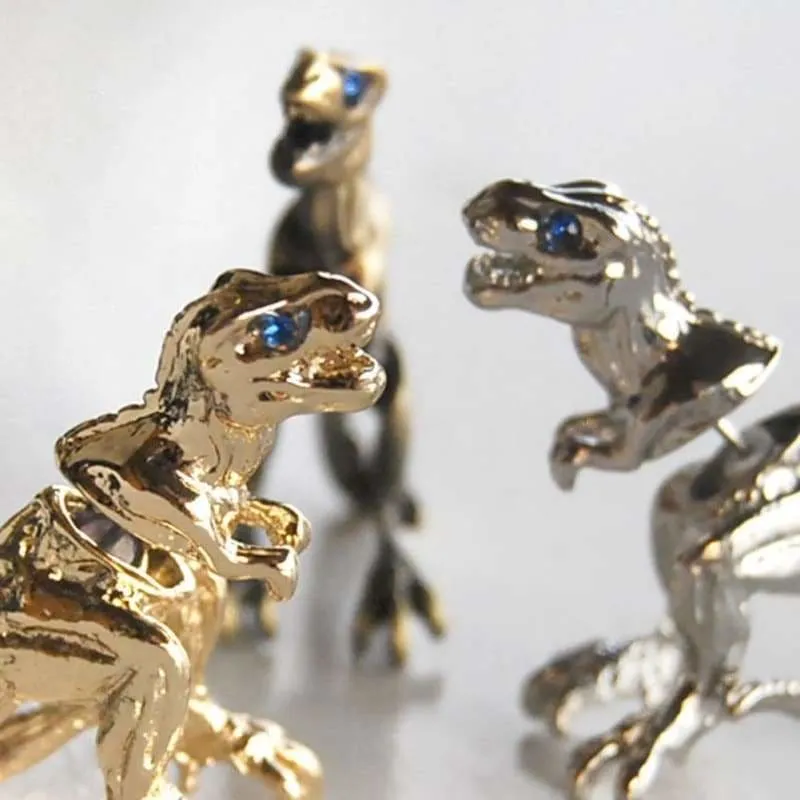 Cool Punk Rock Dinosaur Designs Earrings