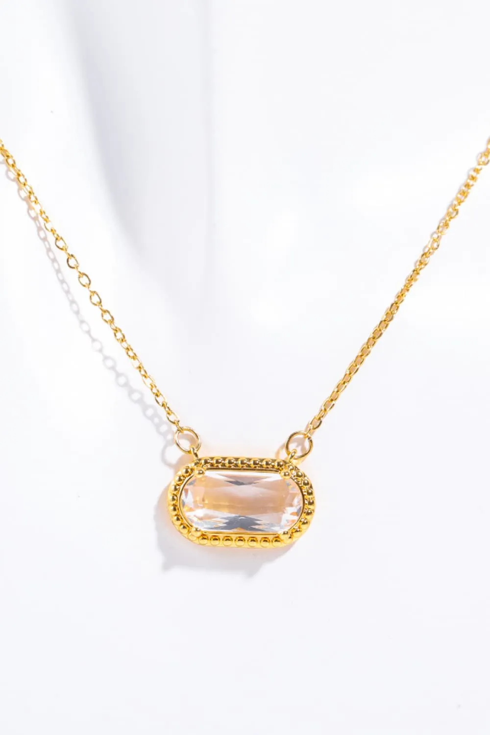 Copper 14K Gold Pleated Pendant Necklace