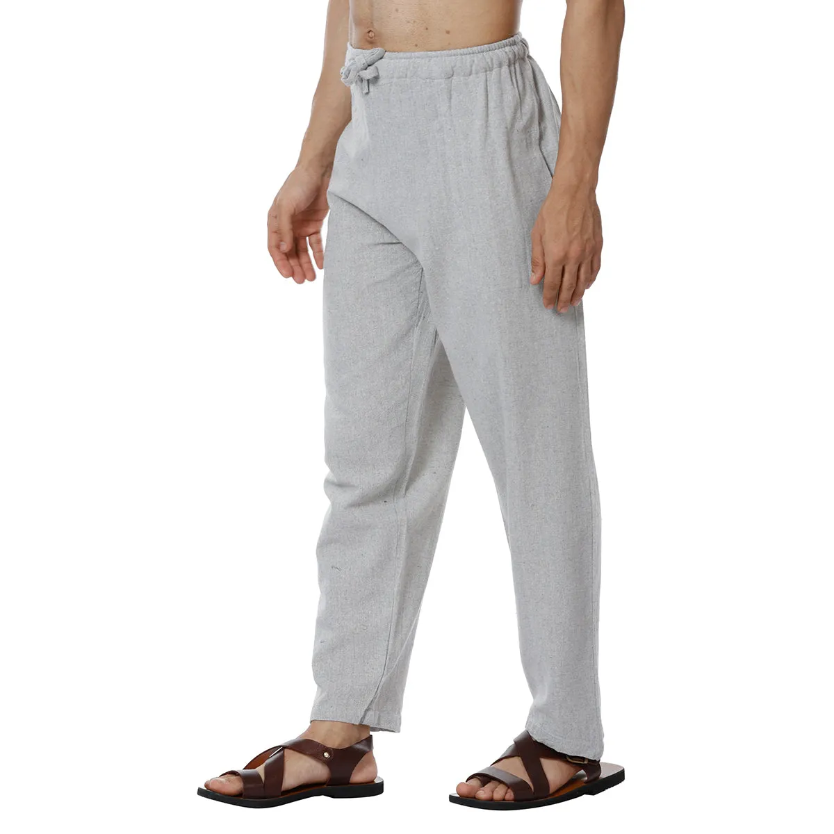 Cotton Pajama Pants for Men | Lavender Blue & Melange Grey | Pack of 2