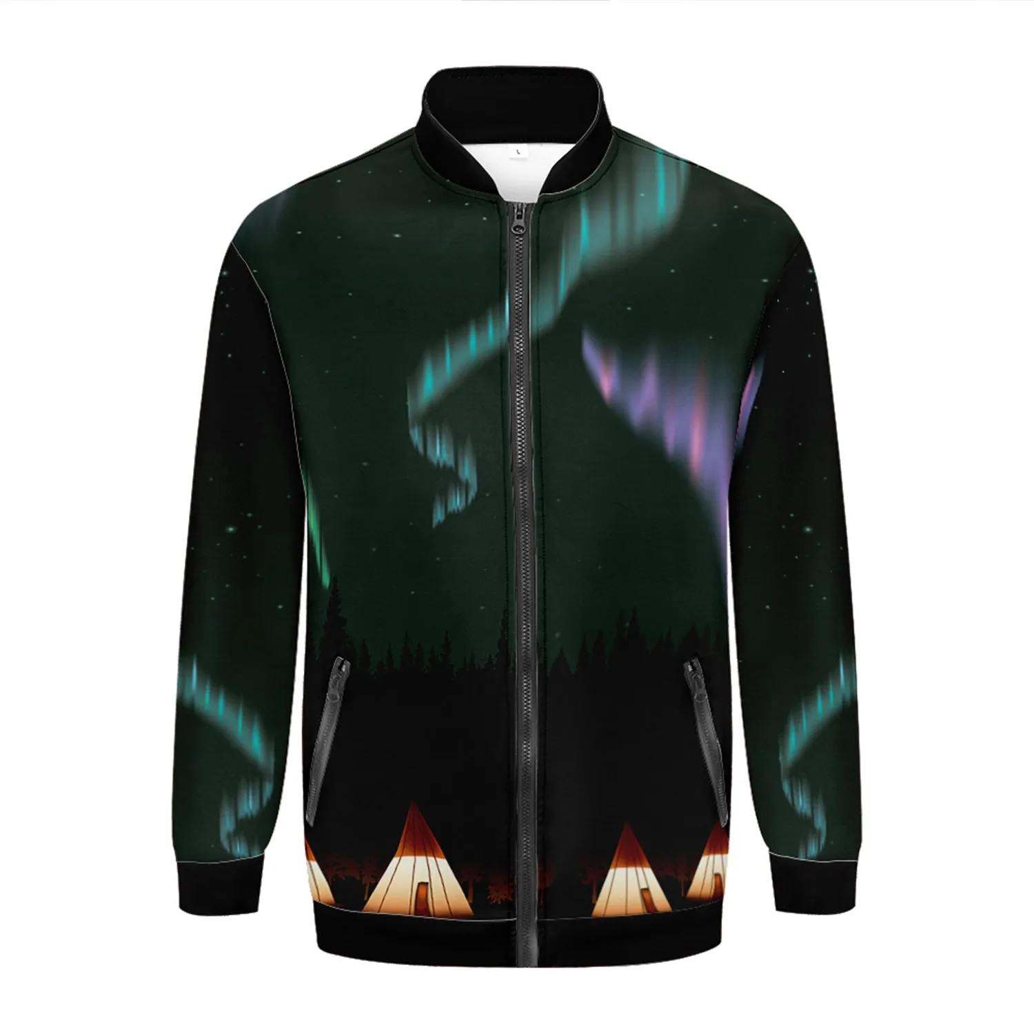 Dancing Skies Zippered Collared Lightweight Jacket