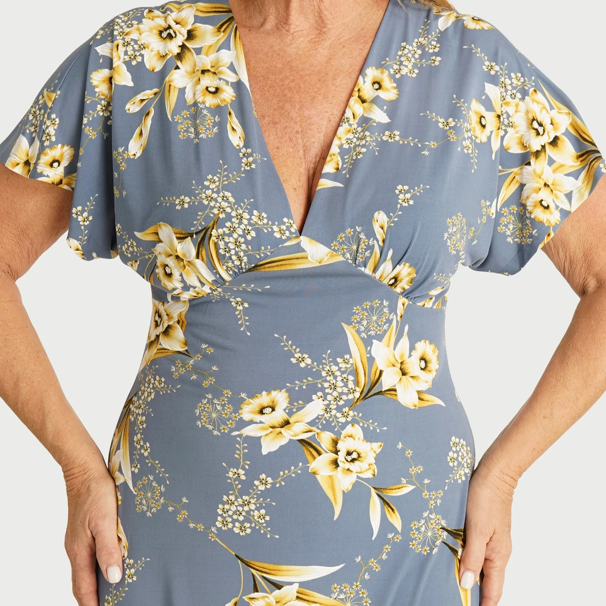 Danica Denim Floral Midi Dress